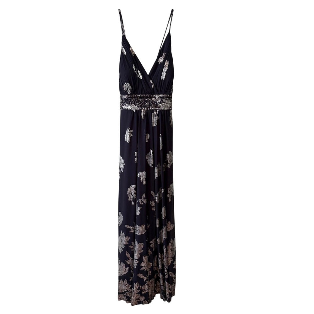 Jessica Howard Black and Silver Sleeveless Formal Evening Dress in‎ Size 16